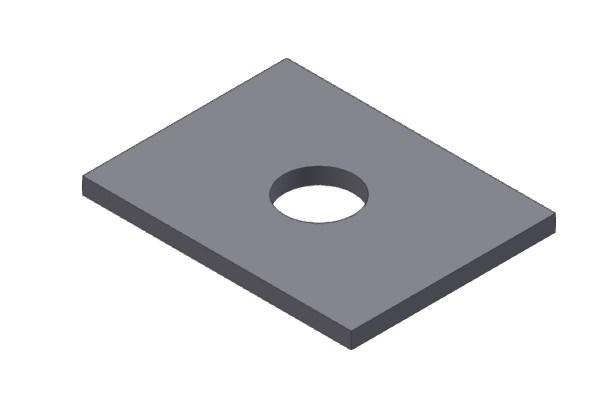 Firkant-skive 38x50x3mm. ø13